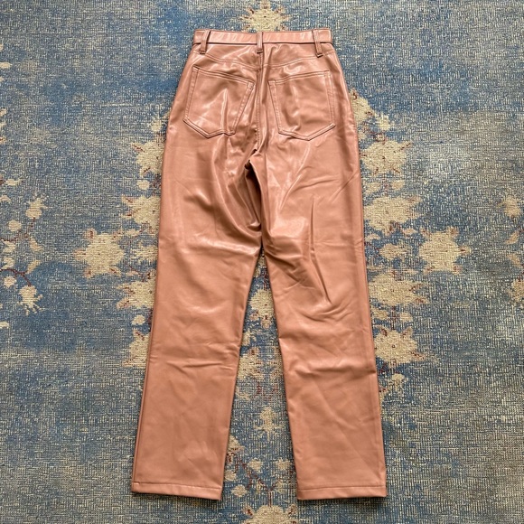 Abercrombie & Fitch Vegan Leather 90s Straight Pants 28 - Picture 3 of 4
